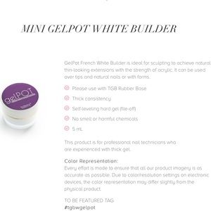 TGB Mini Gelpot White Builder